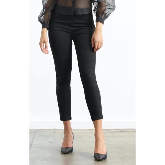 NEW Most of All Black Davey Pant Womens 0 Career Flat Front Dress Pants Crop - Picture 5 of 5